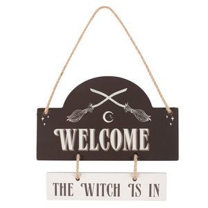 Türschild "Welcome - The Witch is In"